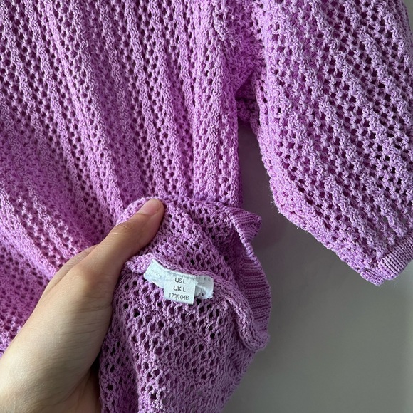 Free People FP BEACH Purple Knit Short Sleeve Top - Picture 7 of 8